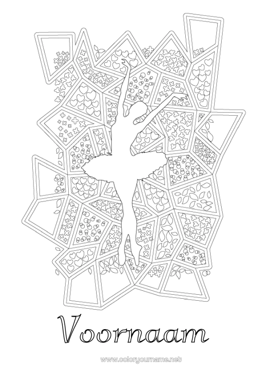 Kleurplaat om af te drukken Sport Dans Complex Kleurplaten Zentangle Artistieke Sporten Ballet