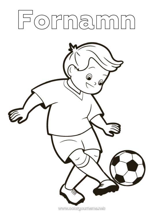 Färgläggningssida att skriva ut Fotboll Fotboll Sport Pojke Lagsporter Fotbollsspelare