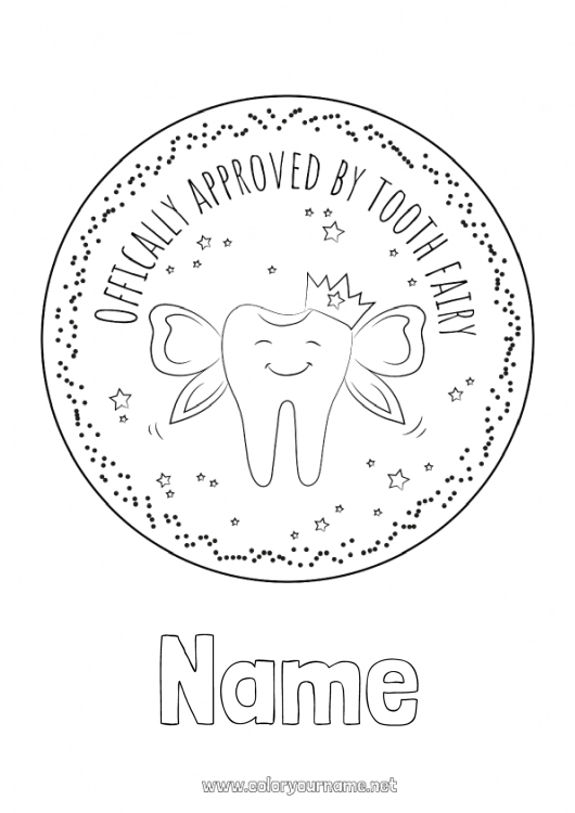 Coloring page to print Milk tooth Tooth fairy Tooth Fairy