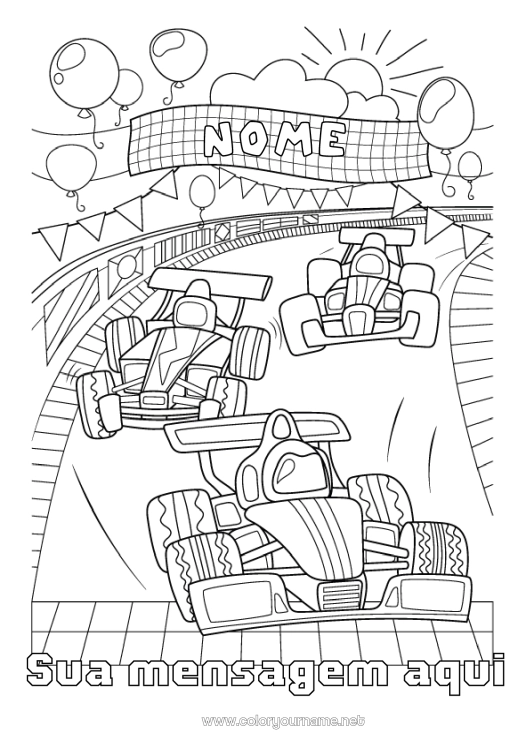 Página de desenho para imprimir Esporte Veículos Carro Corrida Carro de corrida Voitures, vans et camping-cars Véhicules de course et circuits