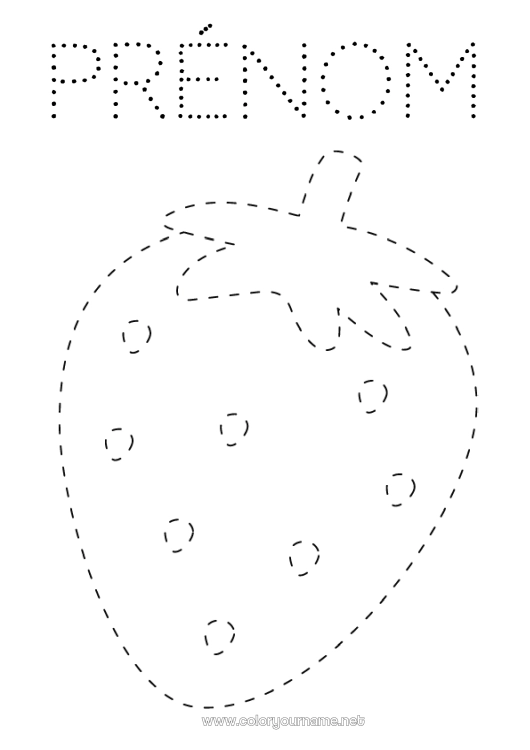 Coloriage à imprimer Activités enfants Fruits Trace et colorie Fraise