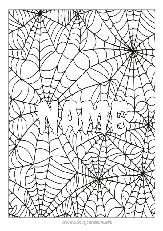 Colouring page to print Spider Halloween Insects