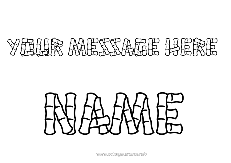Coloring page to print Decorated name Bamboo