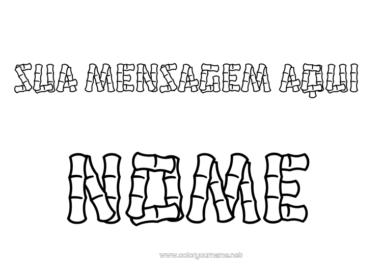 Página de desenho para imprimir Nome decorado Bambu