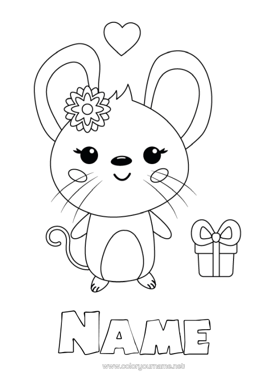 Colouring page to print Milk Tooth Little Mouse