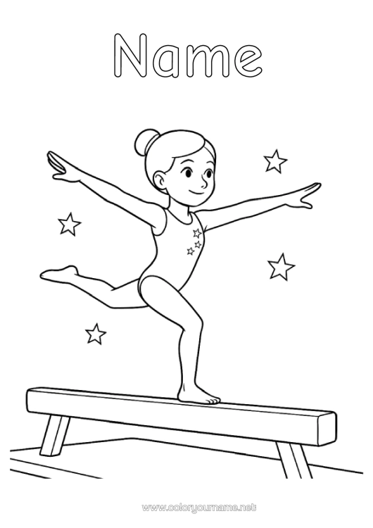 Colouring page to print Sport Gymnastics Artistic Sports