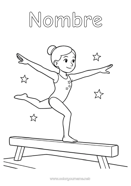 Dibujo para colorear para imprimir Sport Gimnástico Deportes artísticos