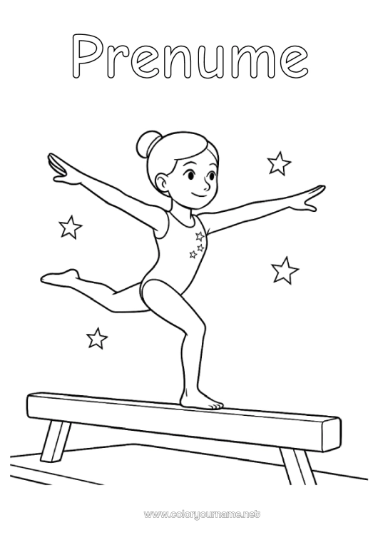 Pagină de colorat de imprimat Sport Gimnastică Sporturi artistice