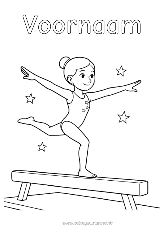 Kleurplaat om af te drukken Sport Gymnastiek Artistieke Sporten