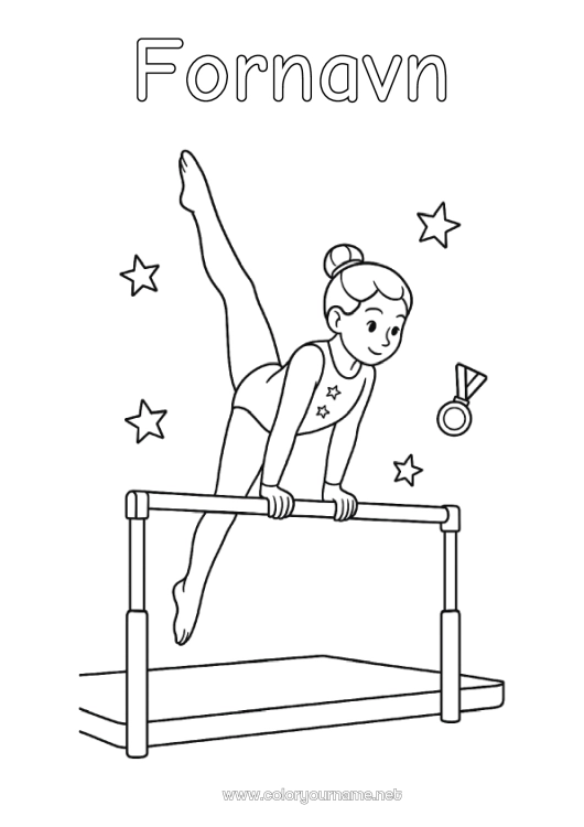 Fargeleggingssiden til utskrift Sport Gymnastikk Kunstnerisk sport
