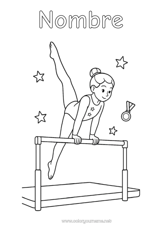 Dibujo para colorear para imprimir Sport Gimnástico Deportes artísticos