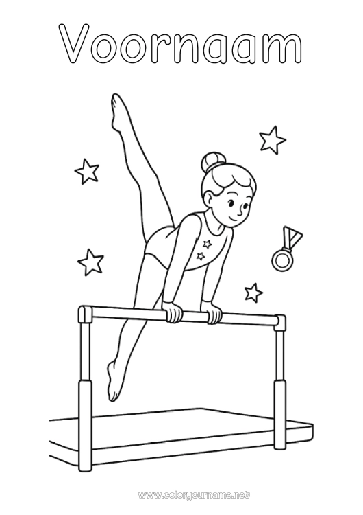 Kleurplaat om af te drukken Sport Gymnastiek Artistieke Sporten