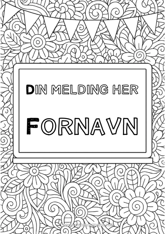 Fargeleggingssiden til utskrift Blomster Klasseværelse tavle Heftomslag