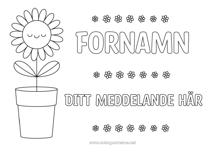 Färgläggningssida att skriva ut Blommor Solros Lätta målarbilder