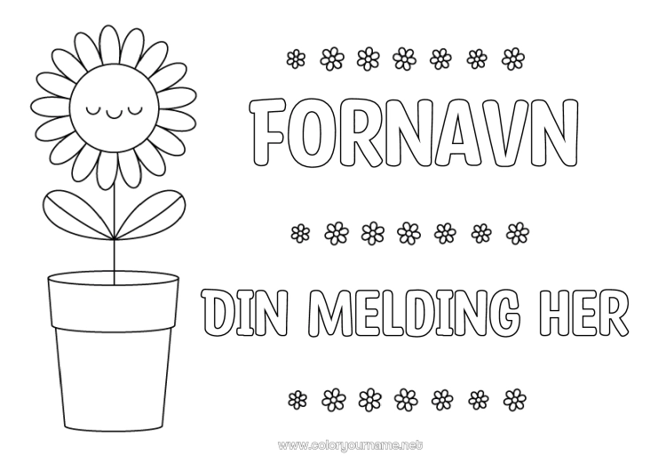 Fargeleggingssiden til utskrift Blomster Solsikke Enkle fargelegginger