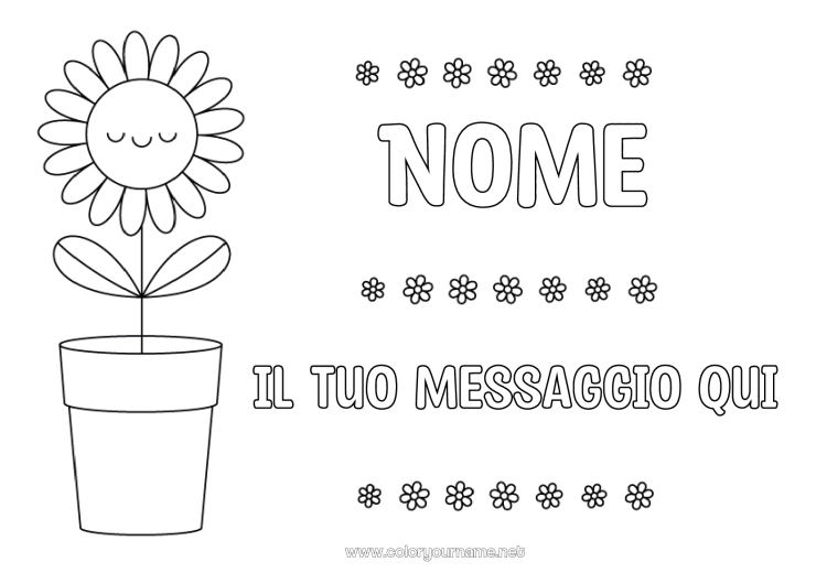 Pagina da colorare da stampare Fiori Girasole Disegni da colorare facili