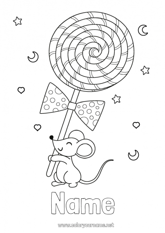 Coloring page to print Milk tooth Tooth fairy Treats Lollipop