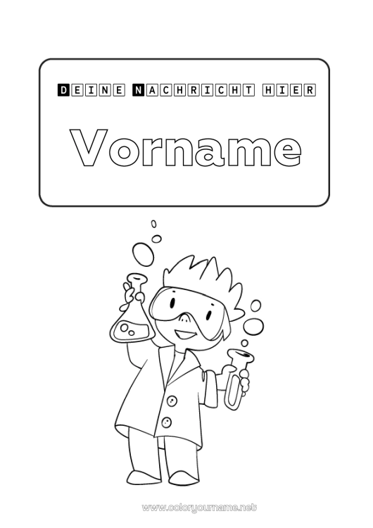 Malvorlage zum Ausdrucken Wissenschaftler