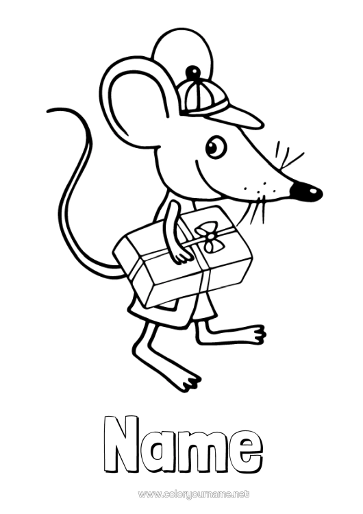 Colouring page to print Gifts Milk Tooth Little Mouse Animal