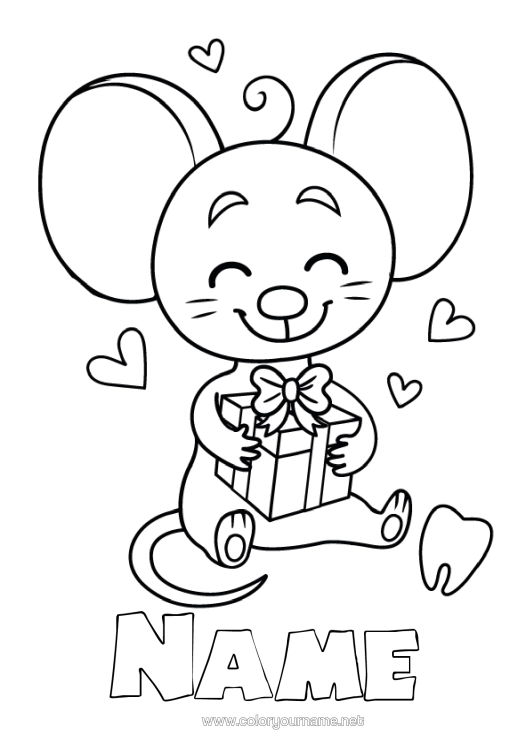 Colouring page to print Milk Tooth Little Mouse
