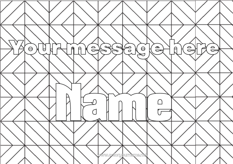 Coloring page to print Decorated name Zentangle Geometric shapes Decorative background