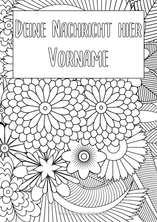 Malvorlage zum Ausdrucken Blumen Gänseblümchen Zentangle Etikett Dekorativer Hintergrund Heftumschläge
