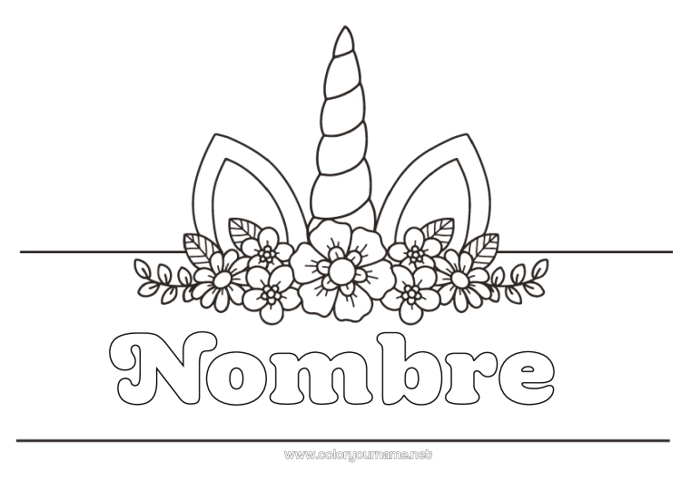 Dibujo para colorear para imprimir Unicornio Animales Dragones, Unicornios Y Animales Fantásticos Etiquetas