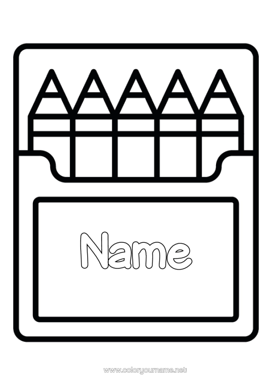 Colouring page to print Coloured Pencil Easy Colouring Pages Pencil Stationery Supplies
