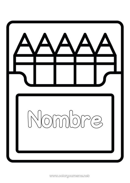Dibujo para colorear para imprimir Lápiz de color Dibujos fáciles para colorear Lápiz Útiles escolares