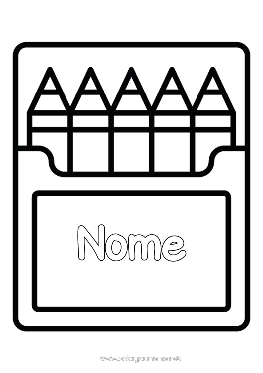 Página de desenho para imprimir Lápis de Cor Desenhos para colorir fáceis Lápis Materiais Escolares