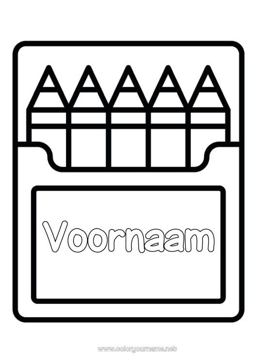 Kleurplaat om af te drukken Kleurpotlood Eenvoudige kleurplaten Potlood Schoolbenodigdheden