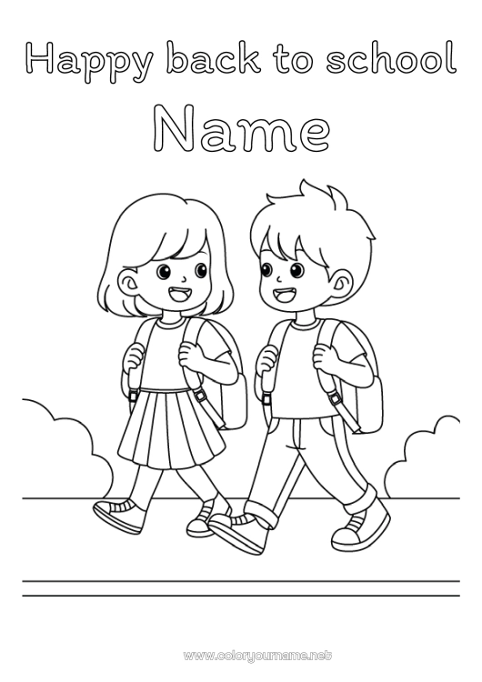 Coloring page to print Schoolbag Back to School