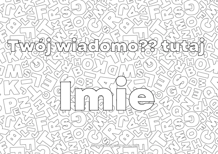Kolorowanka do wydruku Alfabet Litera alfabetu Tło dekoracyjne