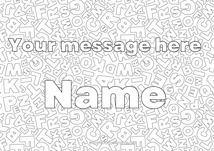 Coloring page to print Alphabet Alphabet letter Decorative background