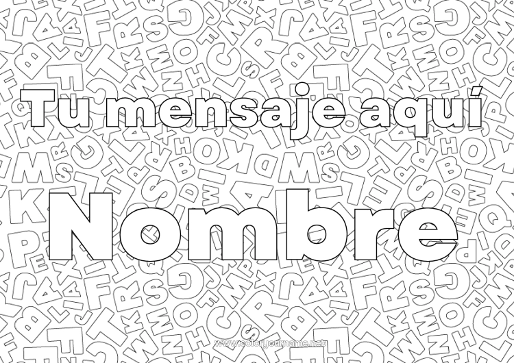 Dibujo para colorear para imprimir Alfabeto Letra del alfabeto Fondo decorativo