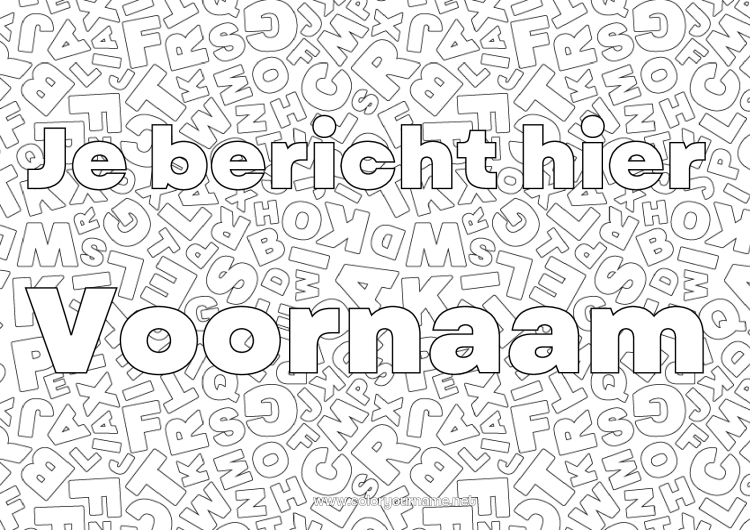 Kleurplaat om af te drukken Alfabet Alfabetbrief Decoratieve achtergrond