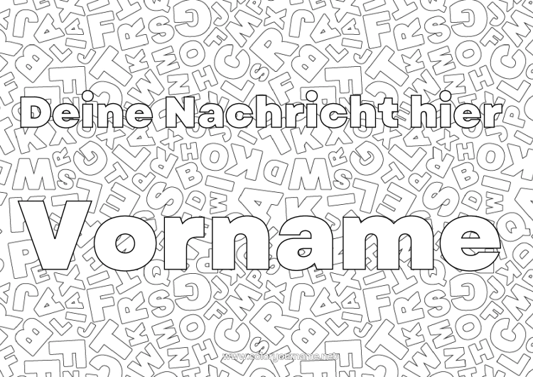 Malvorlage zum Ausdrucken Alphabet Buchstaben des Alphabets Dekorativer Hintergrund