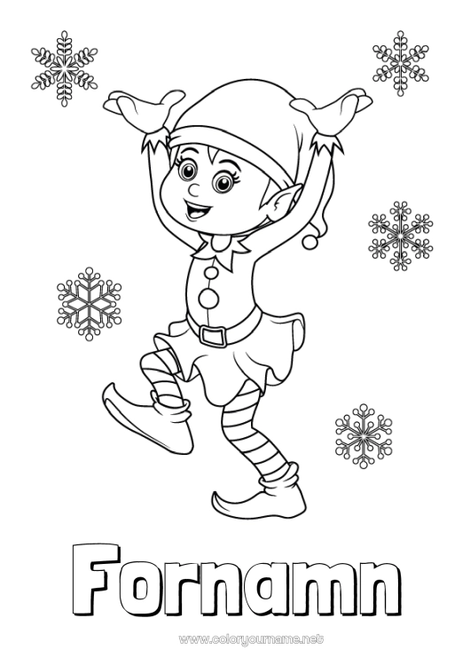 Färgläggningssida att skriva ut Julnissar Jul Tomtefärgläggningar
