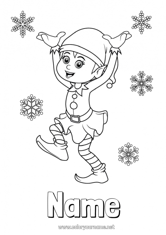 Coloring page to print Christmas elves Christmas Elves coloring pages