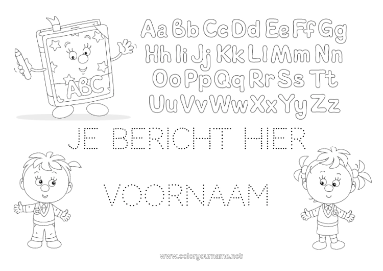 Kleurplaat om af te drukken Kind Activiteiten voor Kinderen Alfabet Boek Lezen Alfabetbrief