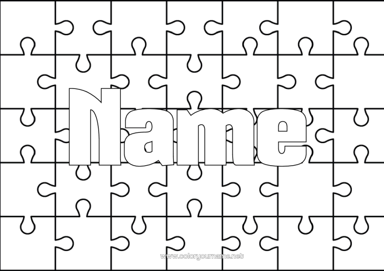 Coloring page to print Games and toys Puzzles Decorative background