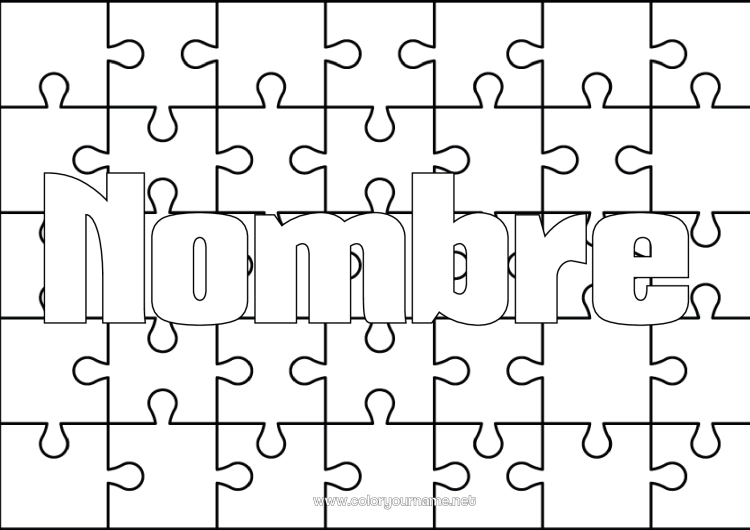 Dibujo para colorear para imprimir Juegos y juguetes Rompecabezas Fondo decorativo