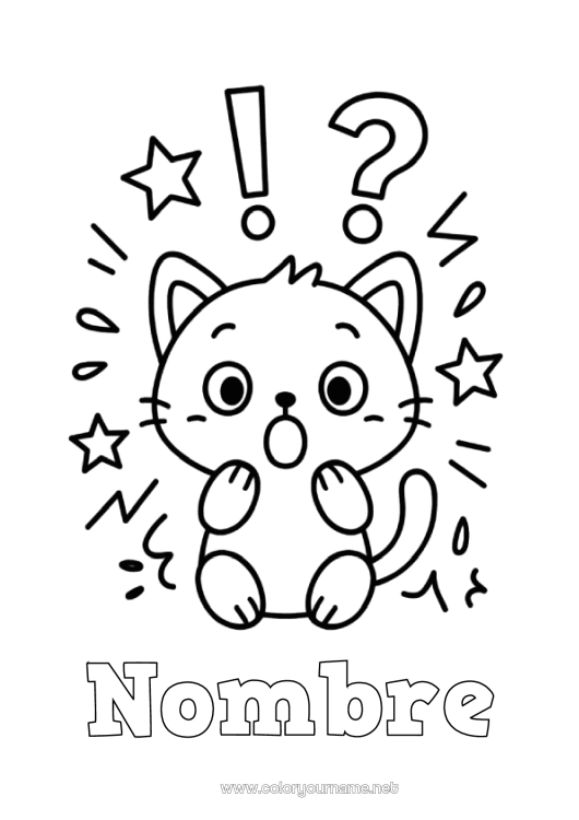Dibujo para colorear para imprimir Cat Animales Cereza Frutas Perros y gatos Emociones