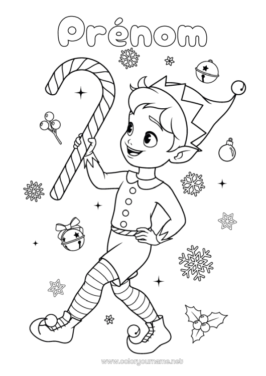 Coloriage à imprimer Lutins de Noël Noël Coloriages lutins