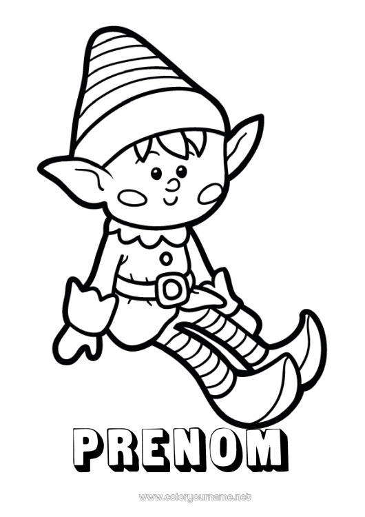 Coloriage à imprimer Lutins de Noël Coloriages lutins Coloriages faciles