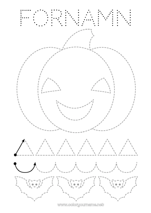 Färgläggningssida att skriva ut Fladdermus Pumpa Jack O'Lantern Barnaktiviteter Punkter att koppla ihop Lätta målarbilder Rita och färglägg Fåglar och flygande däggdjur Förskolegrafikblad