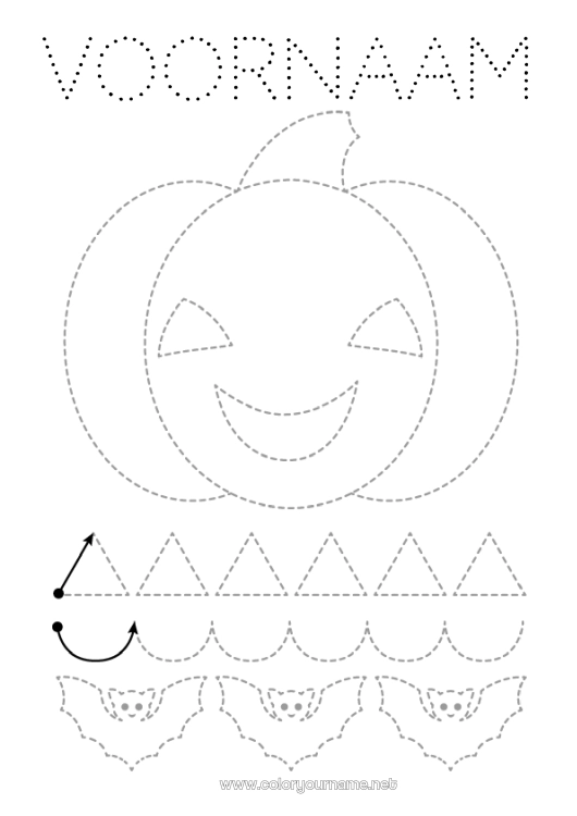 Kleurplaat om af te drukken Vleermuis Pompoen Jack O'Lantern Activiteiten voor Kinderen Van punt naar punt Eenvoudige kleurplaten Trace et colorie Vogels en vliegende zoogdieren Grafische werkblad voor de kleuterschool