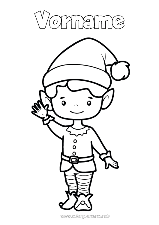 Malvorlage zum Ausdrucken Weihnachtself Elfen Ausmalbilder Einfache Ausmalbilder