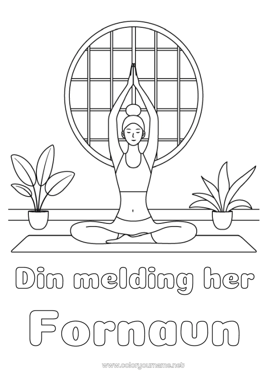 Fargeleggingssiden til utskrift Rolig og zen Sport Kunstnerisk sport Yoga Kvinne Følelser Sérénité se traduit par