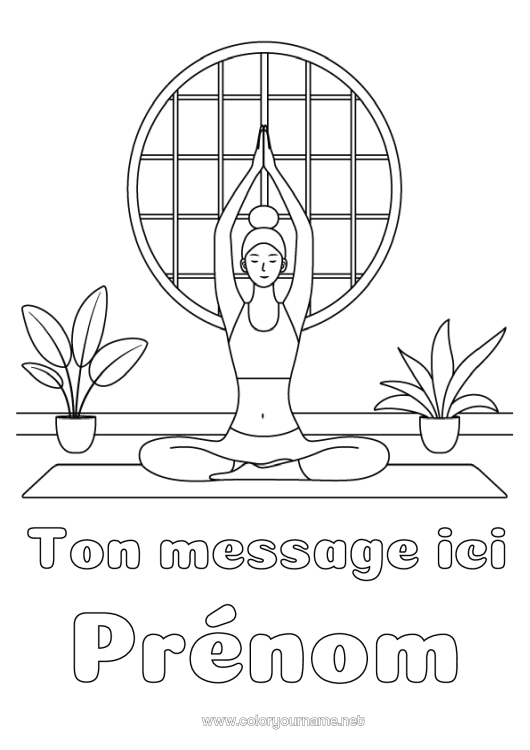 Coloriage à imprimer Calme et zen Sport Sports artistiques Yoga Femme émotions Sérénité